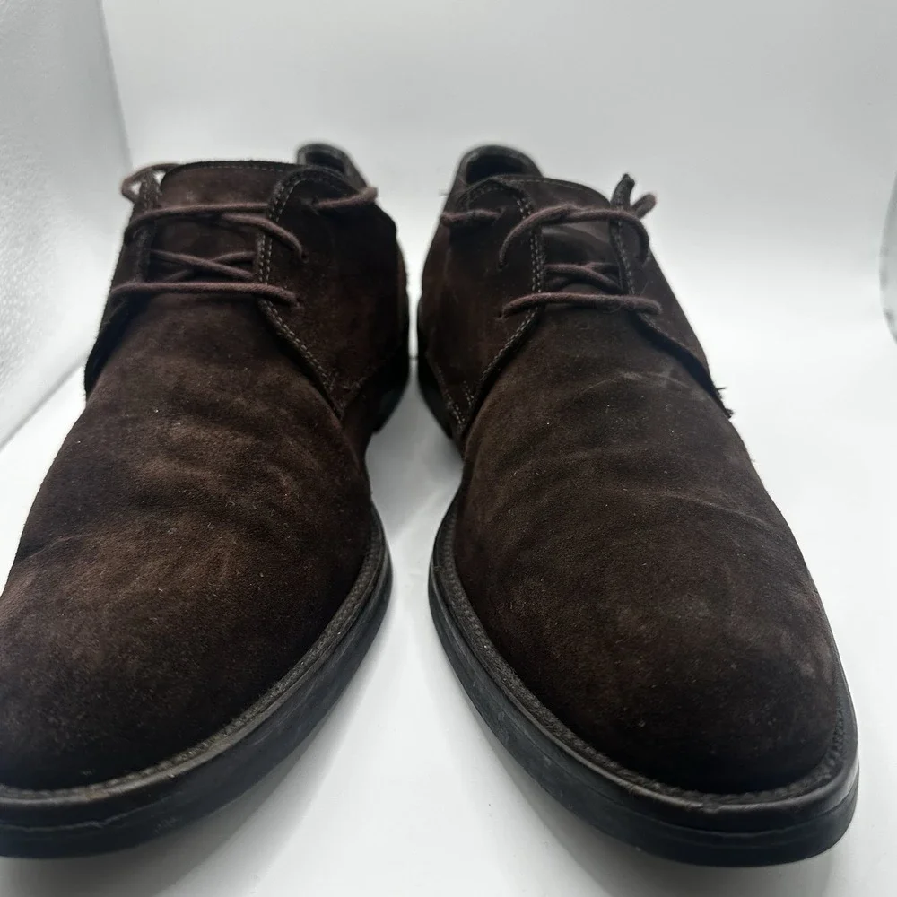 FACONNABLE Andrea Oxfords Made in Italy Shoes Brown Suede Men's US 9.5 42.5 EU